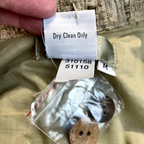 The Territory Ahead Jacket Women Medium Neutral Tan 100% Silk Textured Button Up - Picture 8 of 8